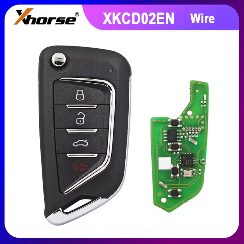 

1pcs Xhorse XKCD02EN VVDI Wire Remote 4 Button for Cadillac Style Universal Car Key for Mini VVDI2/Max Pro Key Programmer
