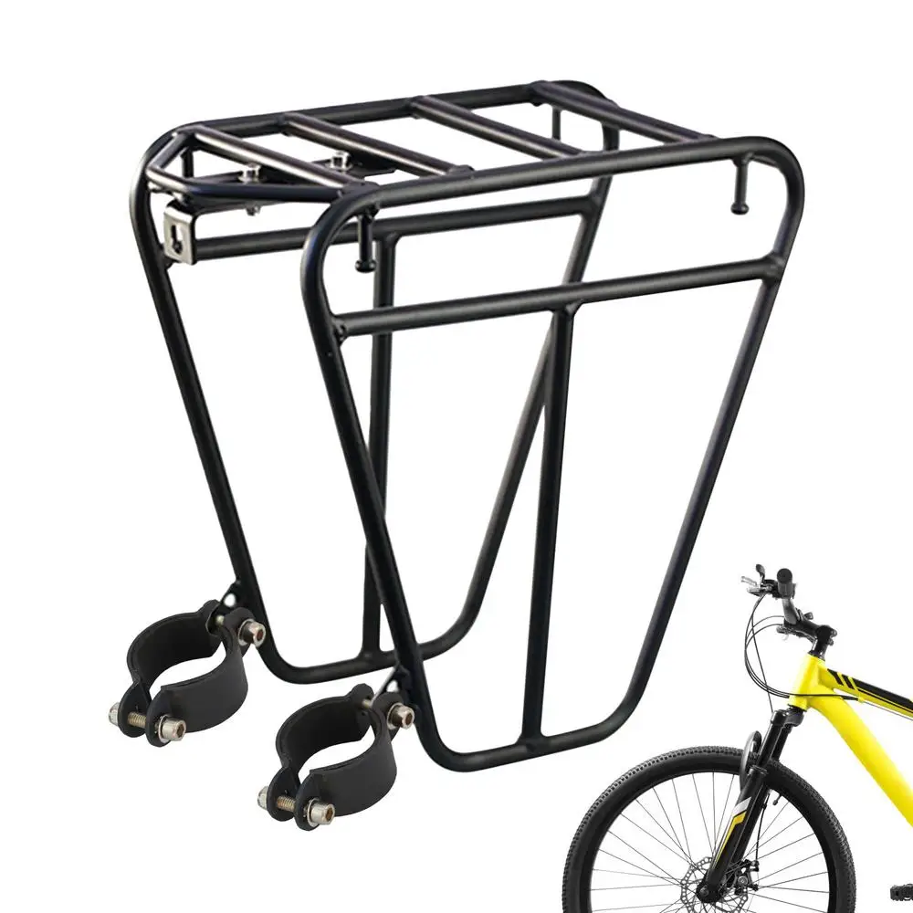 AliExpress Cycling Bike Front Rack Bicycle Cargo Racks Load Bearing 25kg Bike Carrier Bag Luggage Shelf Bracket Steel Bicycle Front Rack