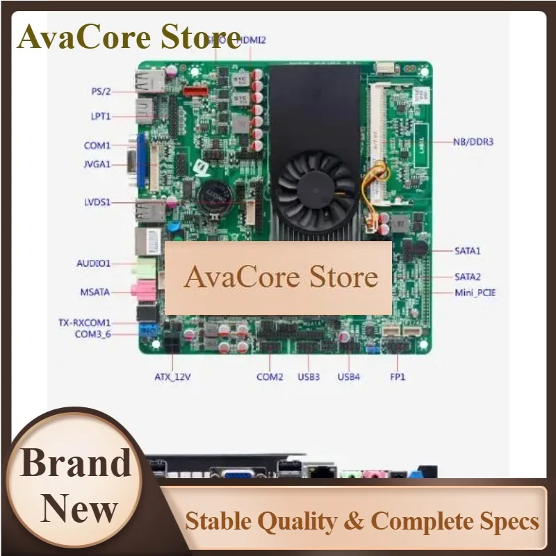 AvaCorei5-3317u I5-3210M Mini-ITX Motherboard Core CPU IPC SBC Embedded Ultra-thin Mainboard With 6*COM LAN LPT PS/2 DC-12V DDR3