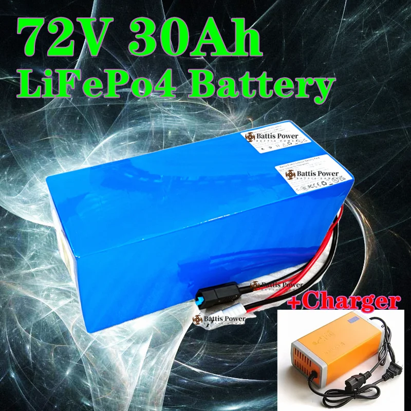 

Перезаряжаемая LiFePo4 батарея Teswatts 72 В, 30 Ач, высокое качество BMS + зарядное устройство