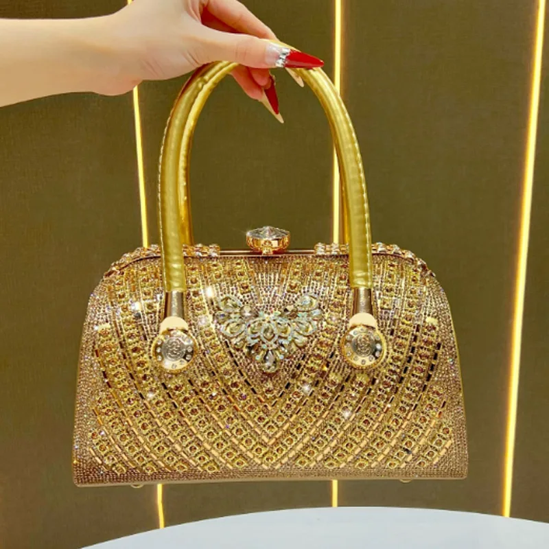 

Luxury Diamond studded Sparkling Banquet Bag High quality Shoulder Crossbody Bag Large Capacity Lady Handbag Evening Pay