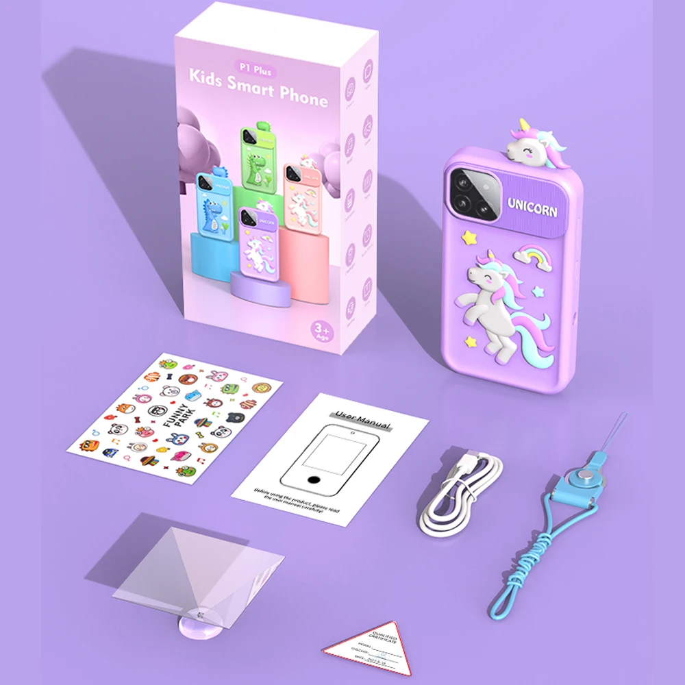 Kids Smart Phone Toys 20 Stories 10 Games Unicorn Baby Mobile for Girls Boys Educational Learning Toys Birthday Christmas Gifts