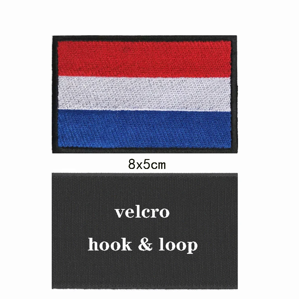 1PC Nederlandse vlag Nederland Patches Armband Geborduurde Patch Klittenband Opstrijkbare Borduurbadge Militaire Streep