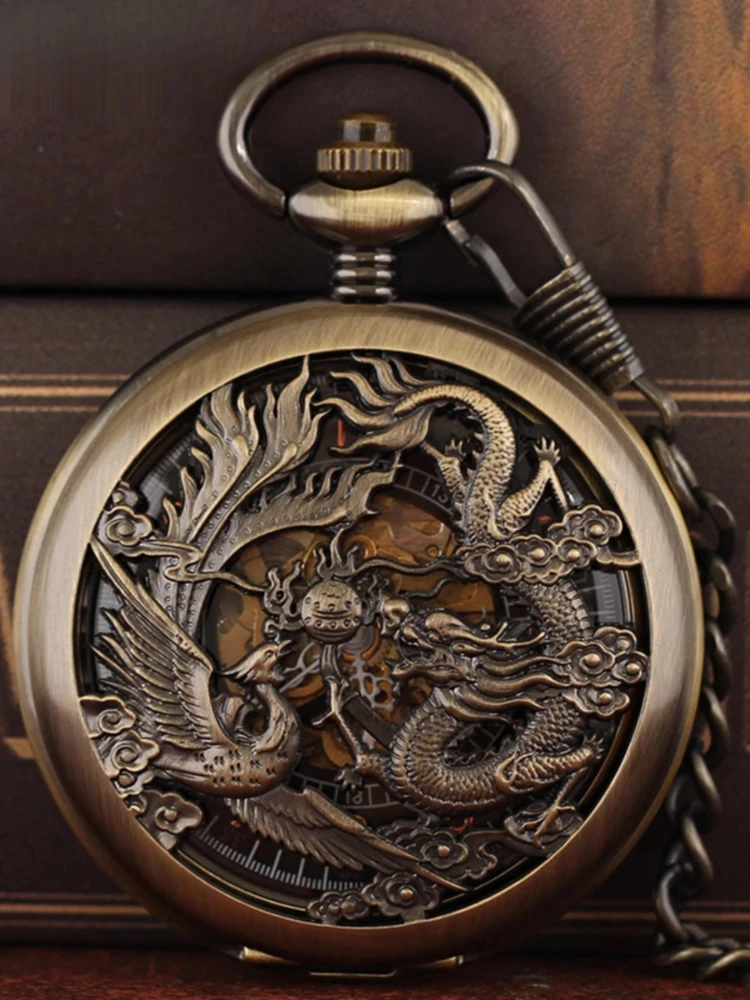 全自動機械式懐中時計レトロフリップノスタルジックなメンズとレディースのネックレスウォッチペンダントウォッチメタルケース