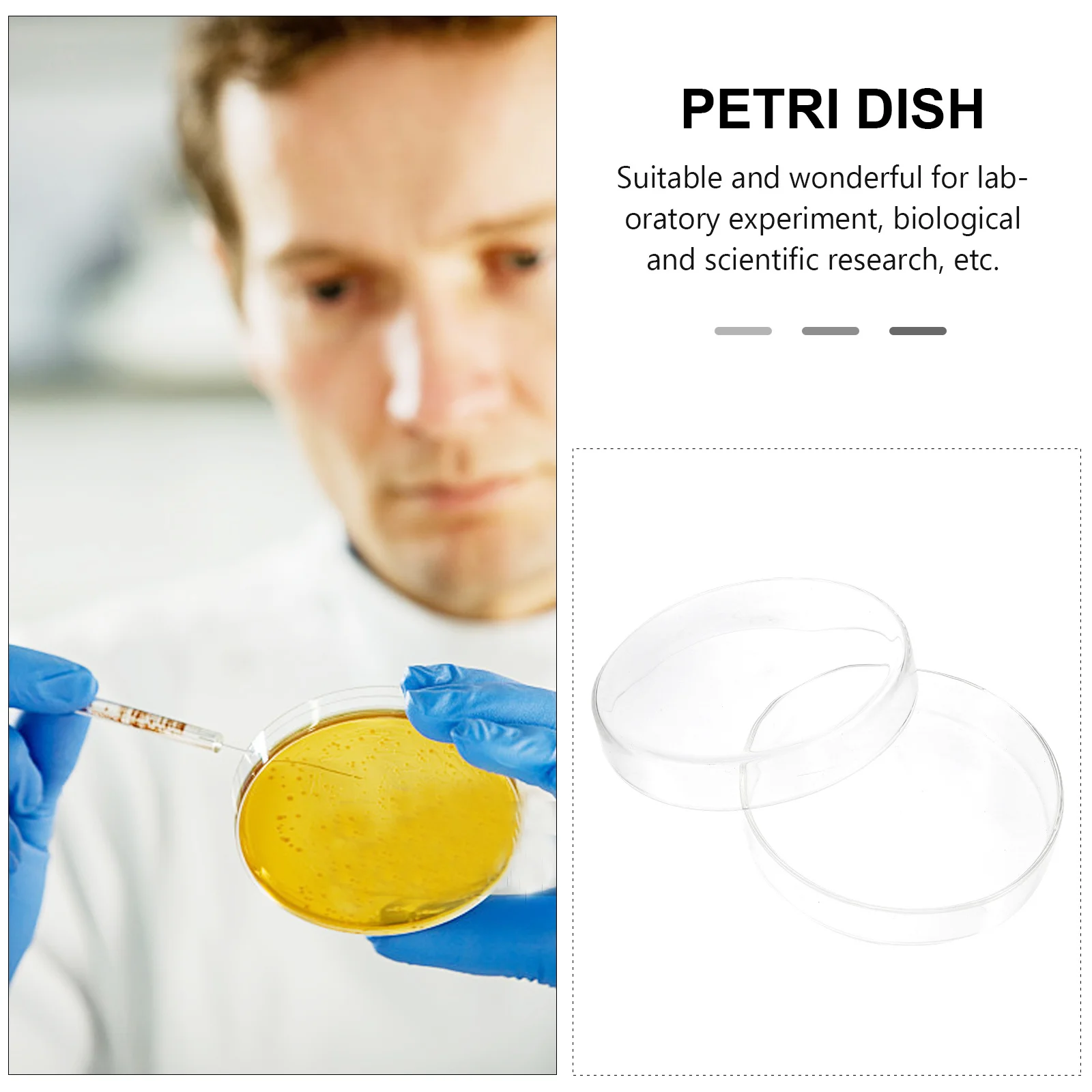 

1 шт., лабораторная чашка Петри, прозрачное стекло, дизайн, инструмент для клеточной культуры для биологических и научных экспериментов, стеклянные чашки Петри