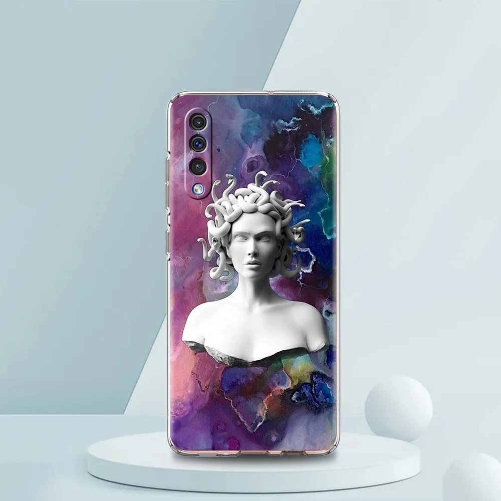 Statue Abstract Art Transparent Phone Case for Samsung Galaxy A12 A50 A52 A70 A40 A10 A20 A30 A02 A03S A04 Cover Silicone Shell