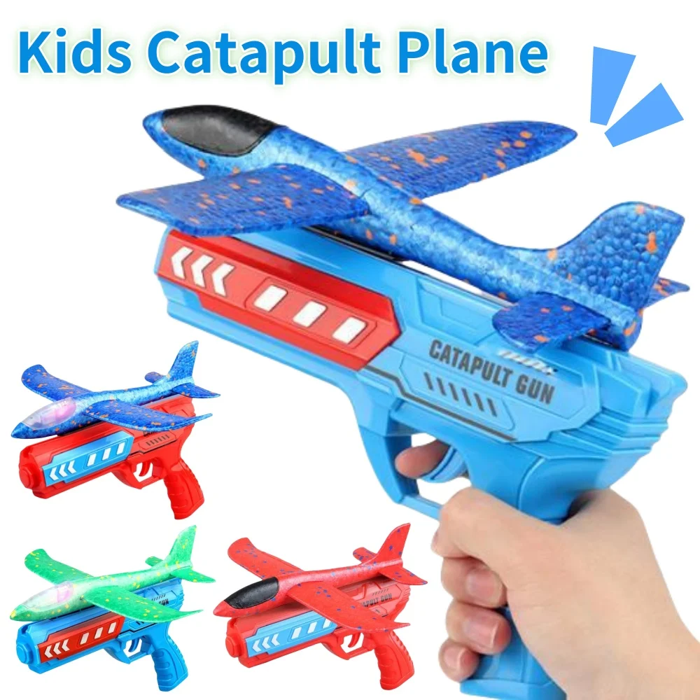 Airplane Launcher Toys Outdoor Sports Flying Toys Foam Launcher Catapult Plane Gun Catapult Plane Birthday Gifts for Boys Girls