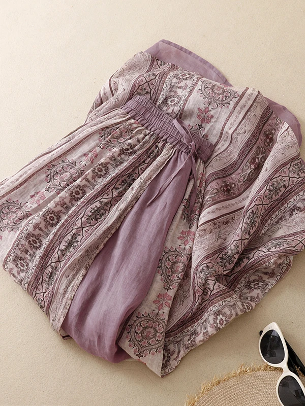 Korean Japanese Large Size Flo - Midi Skirt Floral 评论和价格