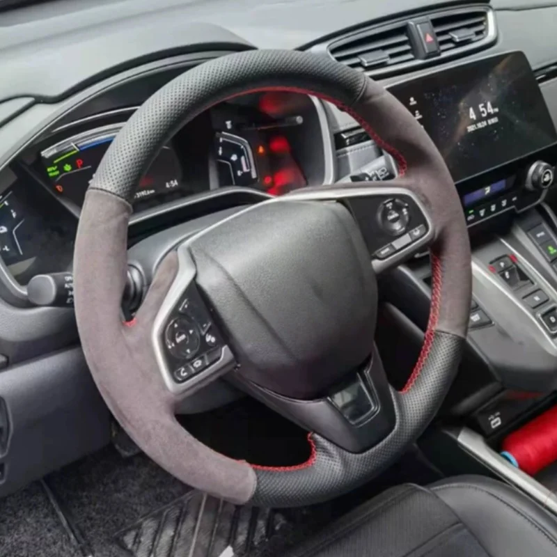

Hand-Sewn Suede Car Steering Wheel Haoying Civic Lingpai 2017-2021 Car Interior Accessories Steering Wheel Cover For Honda CRV