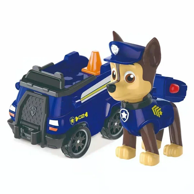Genuine Paw Patrol Vehicle Chase Skye Marshall Pull Back Cars Playset Building Blocks Action Figure giocattoli per bambini regali di compleanno