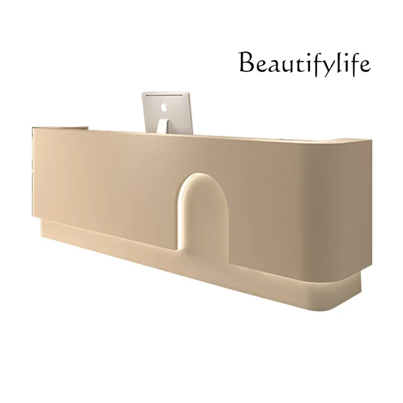 

Cream Style Beauty Salon Bar Counter Cashier Desk Yoga Studio Front Desk Reception Table