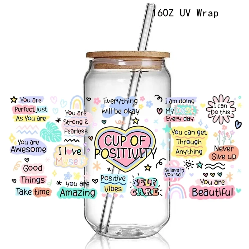 Mental Health Matters 16OZ UV DTF Cup Wrap Transfers Stickers Self Care  Affirmation Quotes UV CUp Wraps For Libbey Glass Can - AliExpress 15