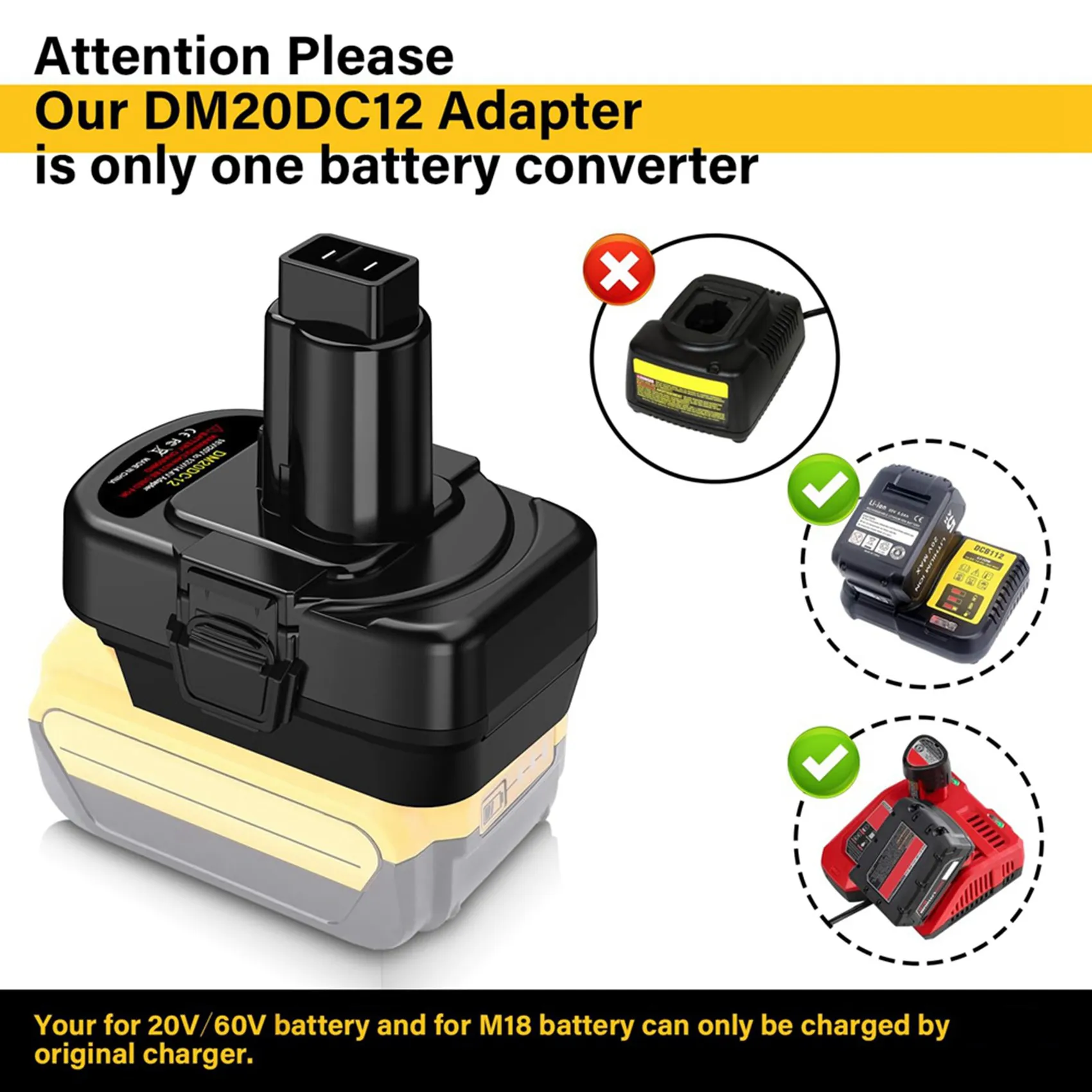 【LAST CHANCE】2X Battery Adapter For 20V Or For M18 18V Li- Battery Convert To For 12V/14.4V Ni-MH