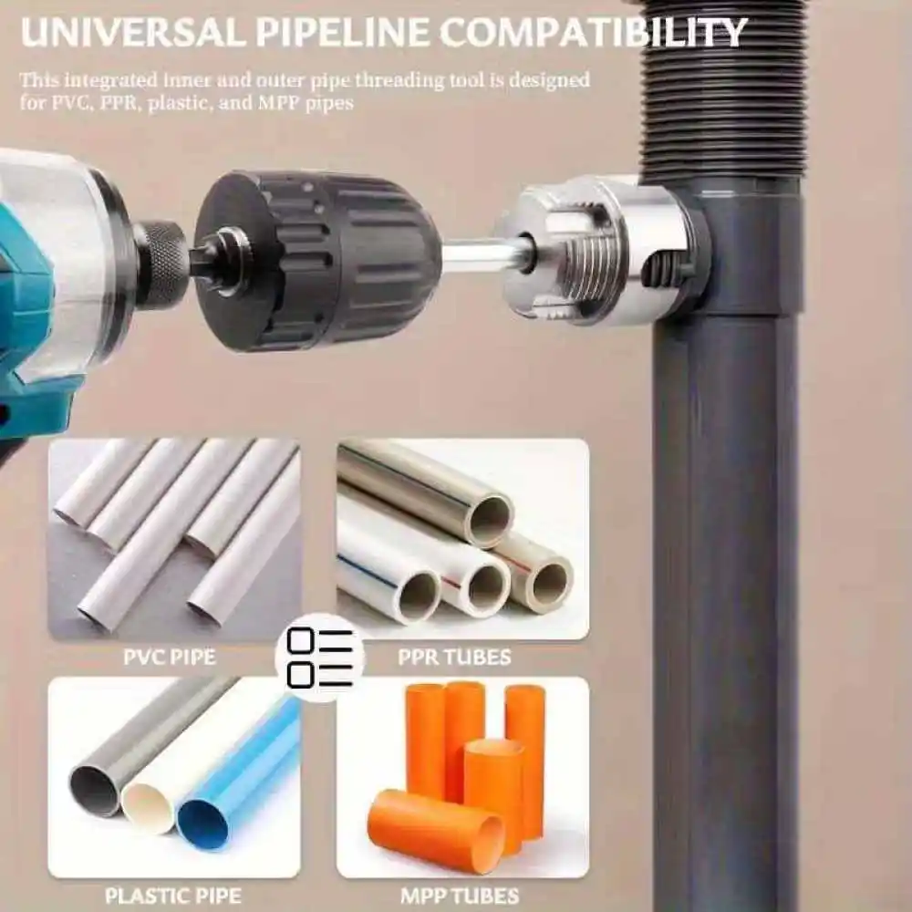 Plumbing Pipe Threading Tap Tool Carbon Steel Integrated Die For PPR Pipe Connection Repairing Residential Commercial Usage