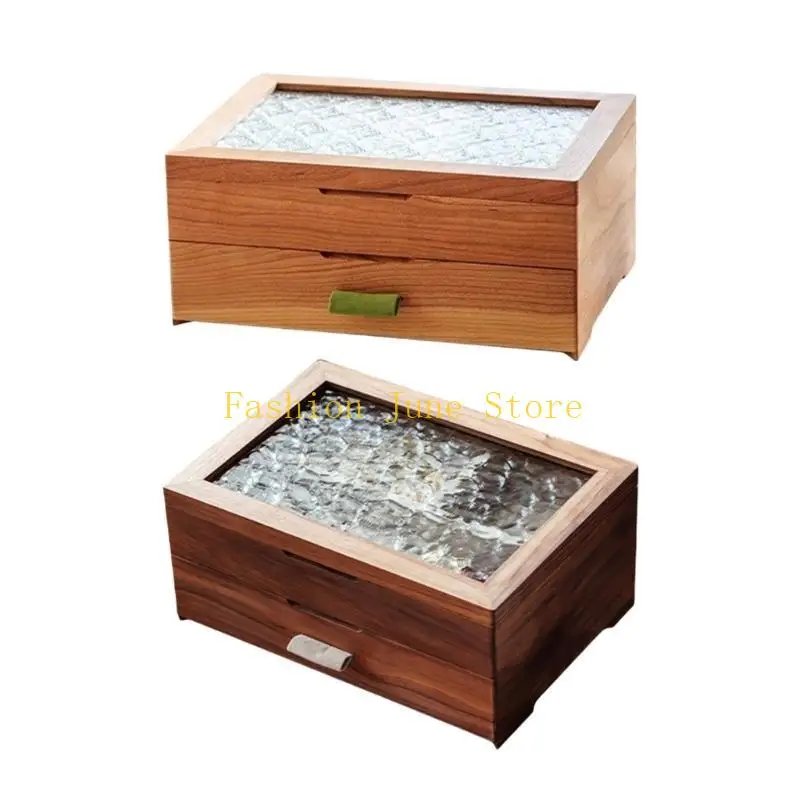 

N5KA High Capacity Jewelry Organization Box Double Layer Accessory Storage Case for Women Rings Necklaces Earrings Holder