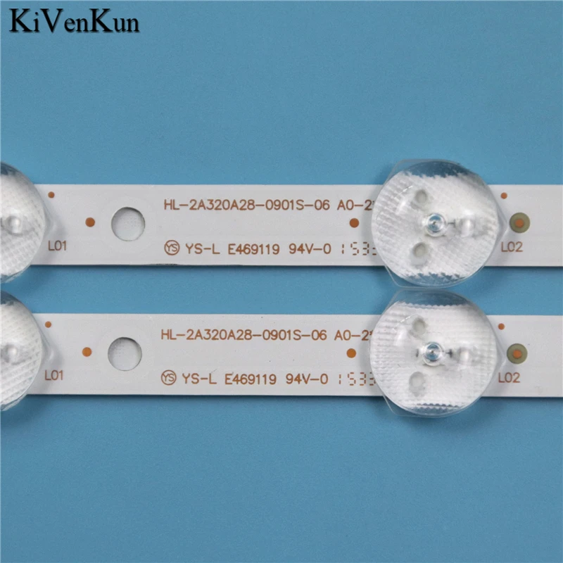 LED TV แถบบาร์ HL-2A320A28-0901S-06 A0 Backlight สําหรับ Fox 32DLE250 32DLE252 อาร์เรย์สําหรับ 8D2A-DLM3- 200900   เทปไม้บรรทัด