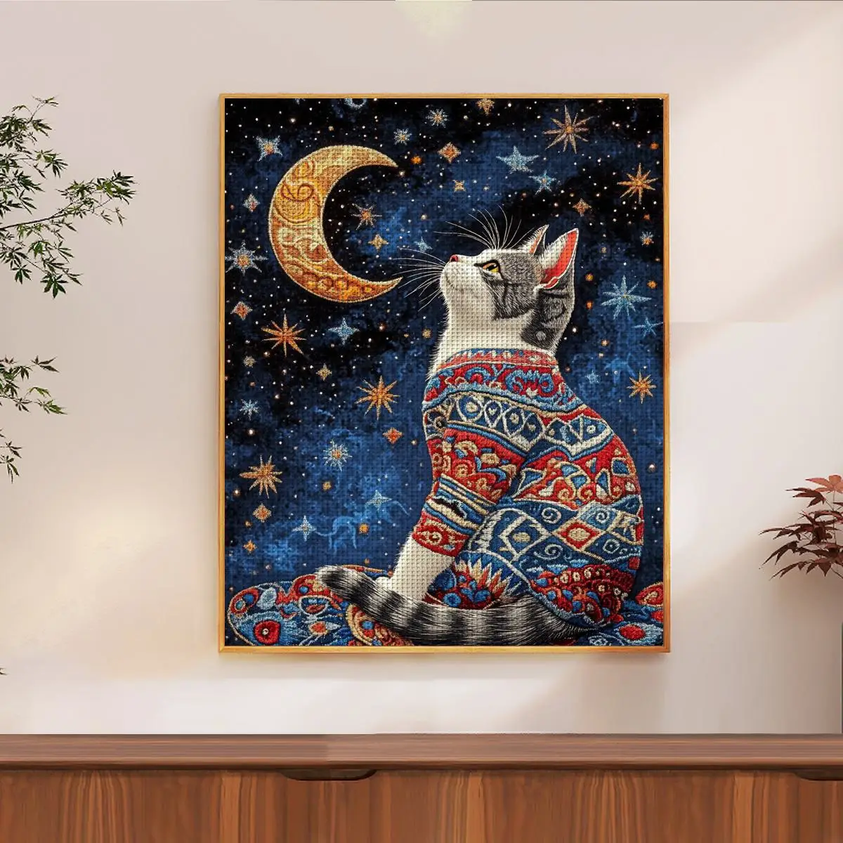 1 Stück 40X50CM/15,74*19,7 Zoll Katzen-Stickmuster Kreuzstich-Set DIY-Set 11CT/14CT DIY-Stickset DIY-Kreuzstich-Set Neuankömmling – Detail 1
