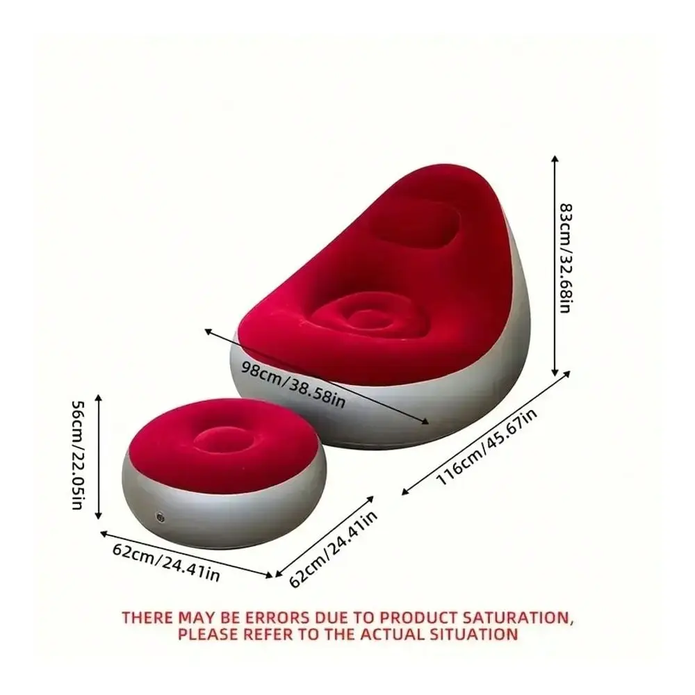 

Inflatable Plush Sofa, Foldable With Footrests For Lazy People, Portable Lounge Chair, Outdoor Leisure Sofa Chair, Suitable For