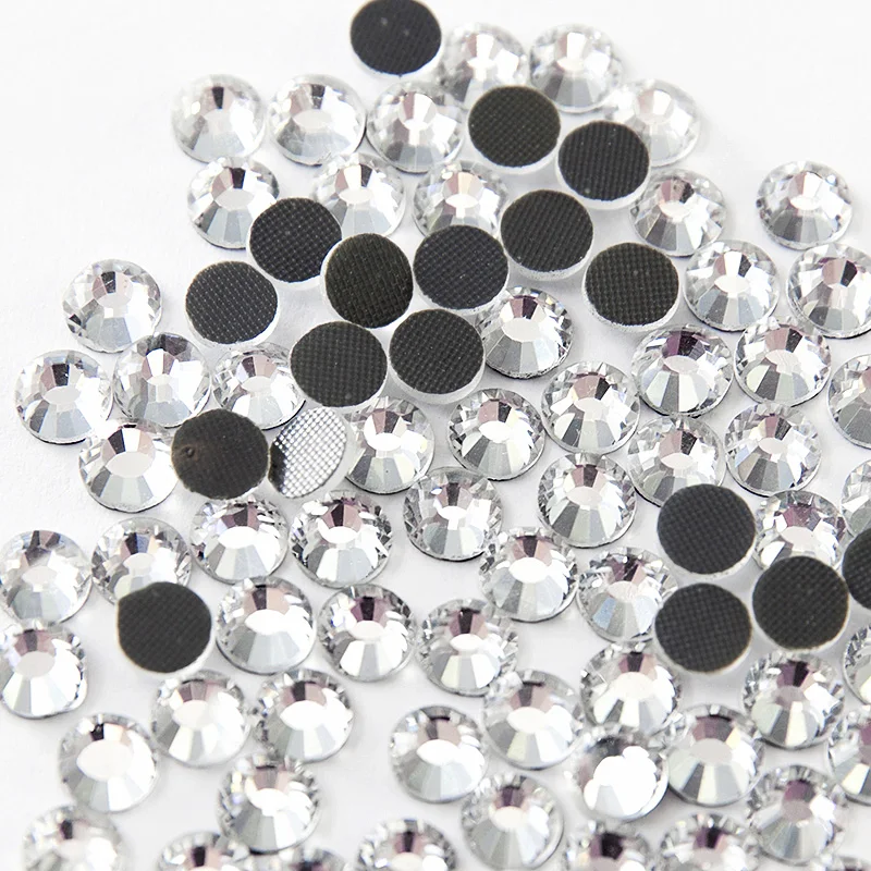 Hot Melt Adhesive Rhinestone for Clothes Dress Glitter Crystals Ribbon Trim Rhinestone Applique Hot Melt Adhesive Rhinestones