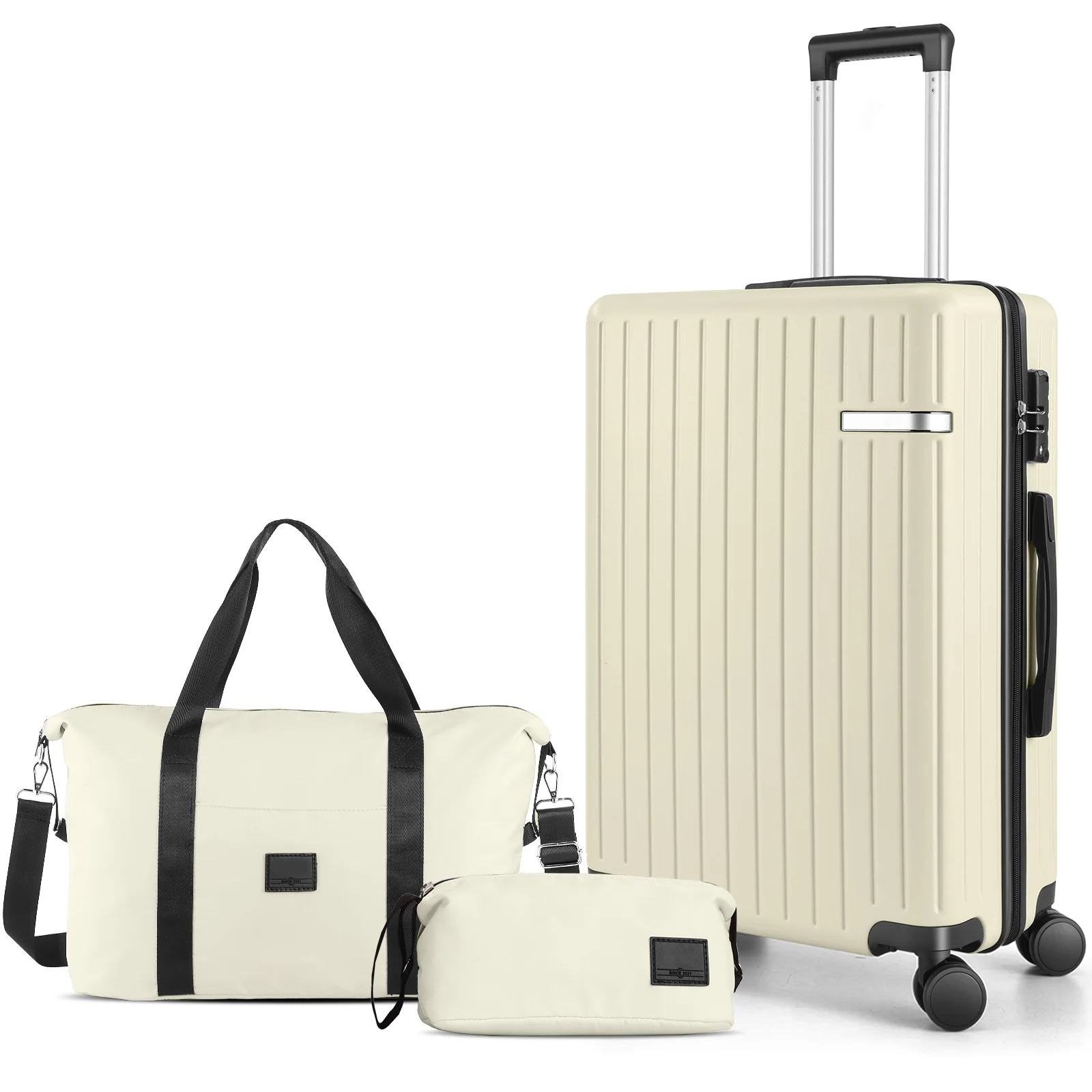 

Carry on Luggage Sets 3 Piece ABS PC Suitcases with Wheels Hardshell 20 inch Luggage with Duffel Bag Travel Bag