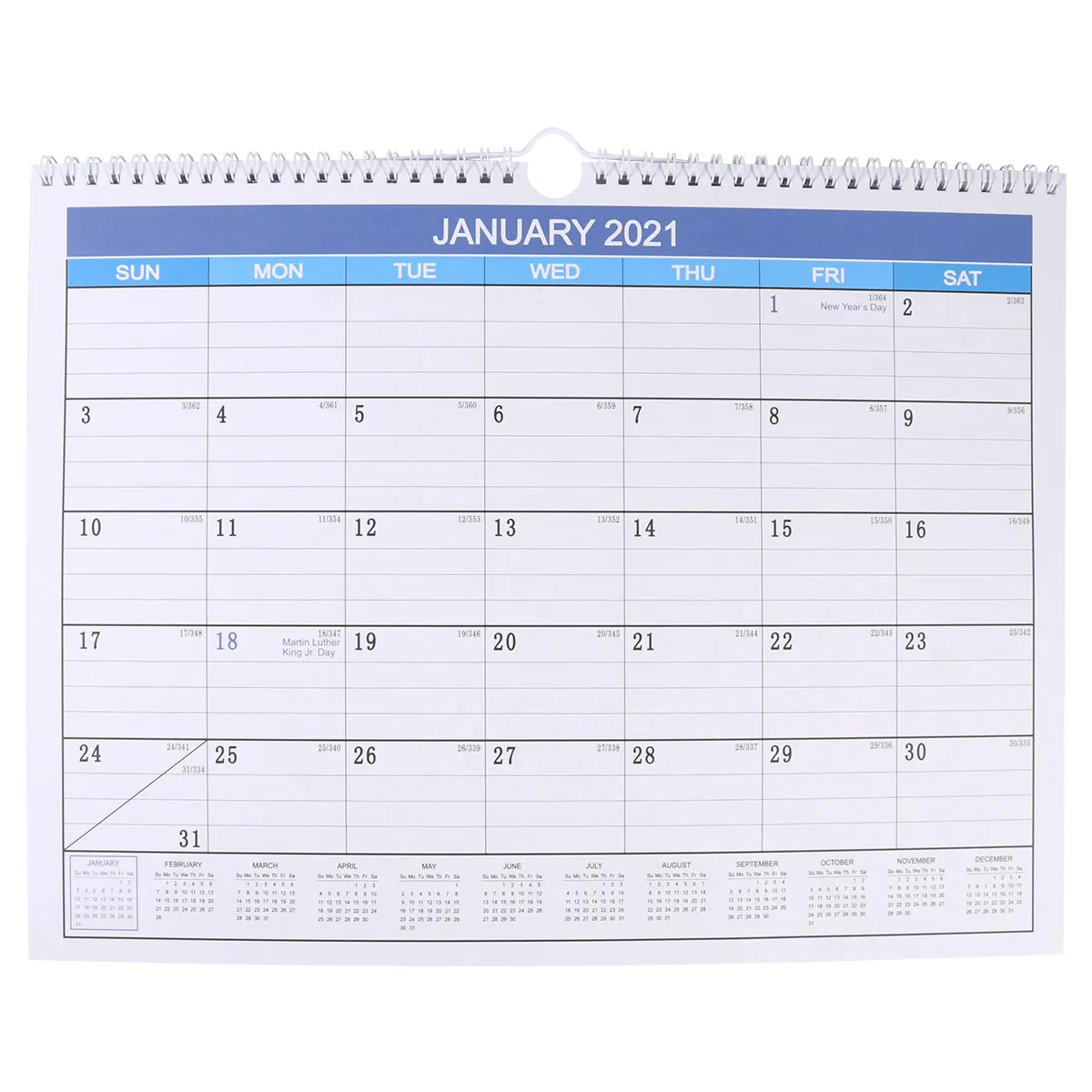 

1Pcs English Edition Hanging Calendar 2021 Stylish Premium Paper Desk Calendar Convenient Note Taking Home Office
