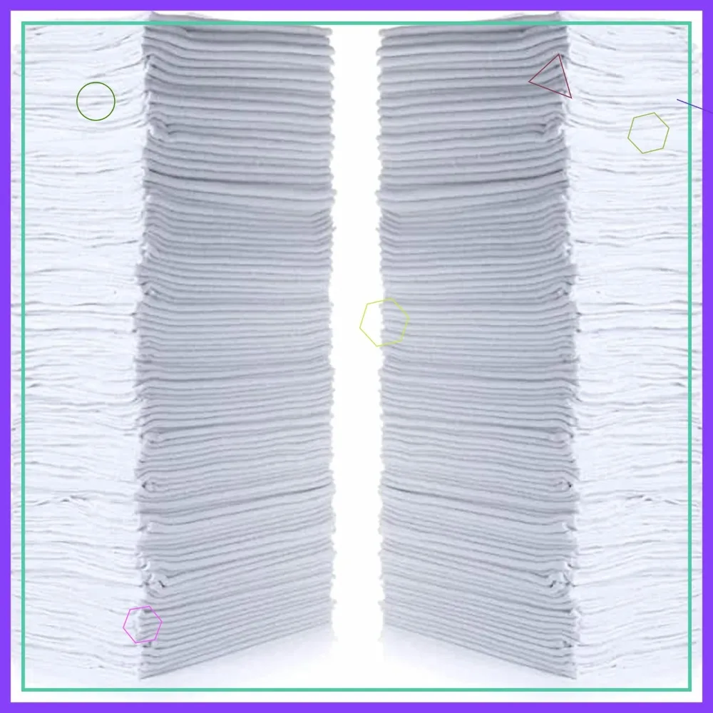 

Reusable Cotton Shop Towels 14"x12" (145 Pack) - Cleaning Rags for Auto, Industry, Garage & Home Use