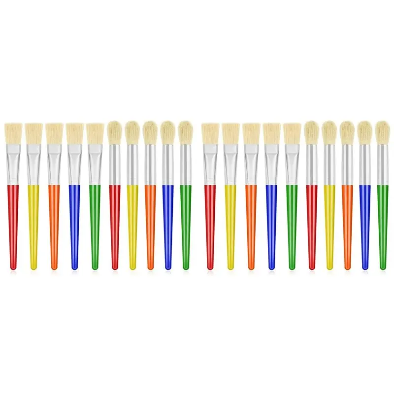 

Набор из 20 больших кистей для рисования (круглые и плоские) для дошкольников, для моющихся и акриловых красок, для малышей