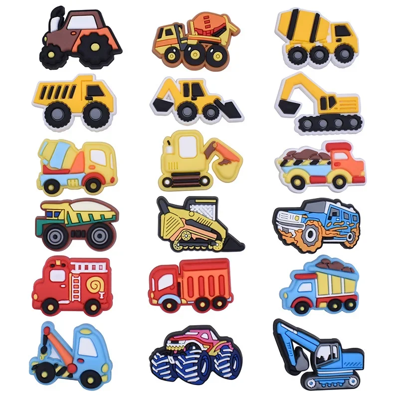 Tool Engineering Vehicle Shoe Charms for Crocs Accessories Charms Clogs Bubble DIY Shoe Decoration Buckle Kids Party Gifts