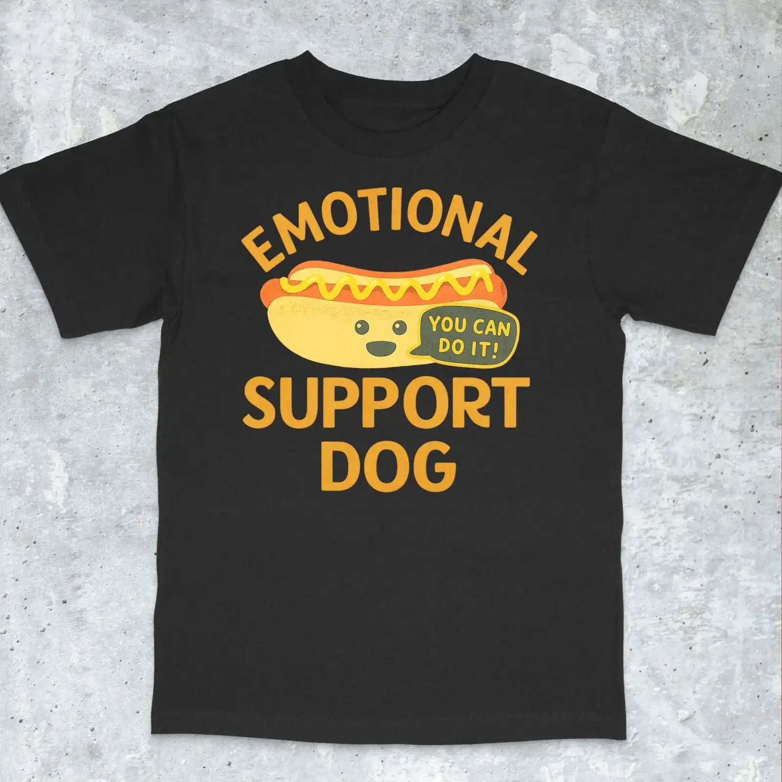 Emotional Support Hot Dog Funny Meme T Shirt You Can Do It Humorous for Food Lover Gen Z Casual  vintage Washed Slightly