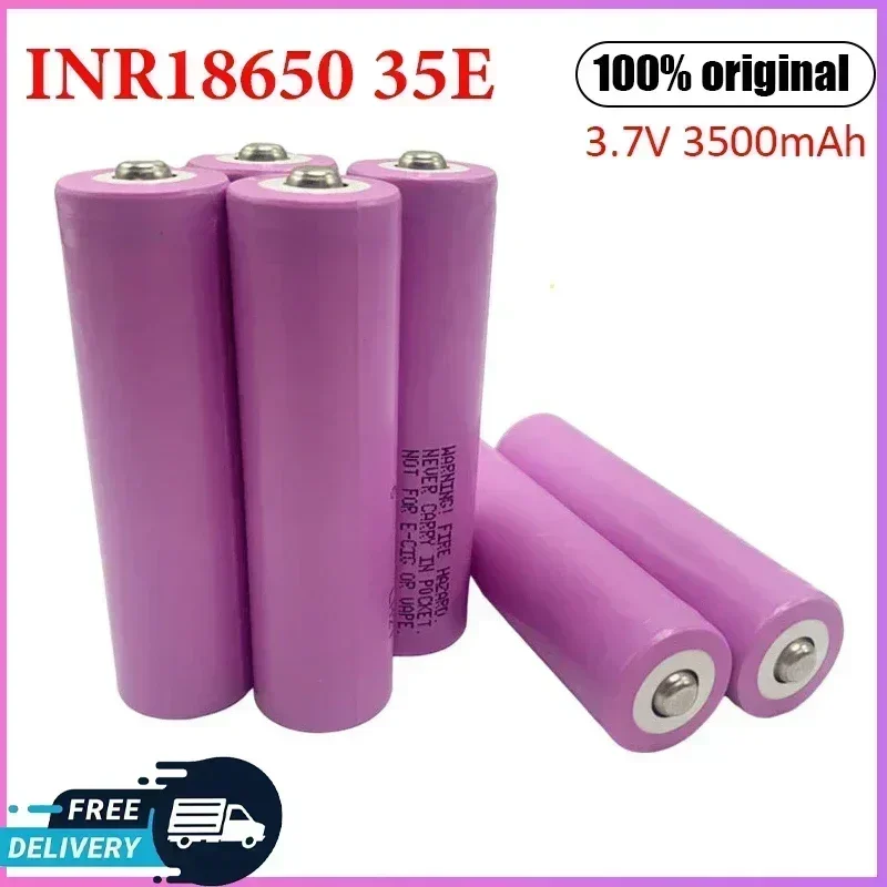 100% Original INR18650 35E rechargeable lithium-ion 3.7V 3500mAh 20A1-20 pcs discharge 18650 screwdriver battery flashlight