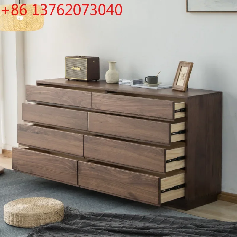 

North American black walnut living room storage locker Nordic modern simple solid wood cabinet