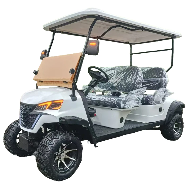 High Quality 4 Seater Electric Golf Cart Golf Cart Club Cart White Golf Cart 48V Lithium Battery 5KW Motor Electric Golf Cart