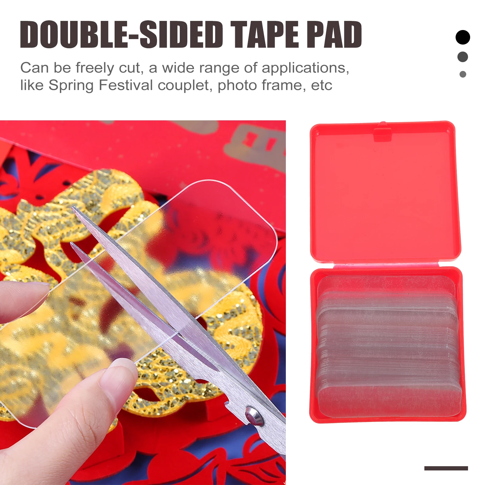 

120pcs Double Sided Tape Sticker Adhesive Tape Pads Transparent Wall Mounting Strong Sticky Storage Box Included