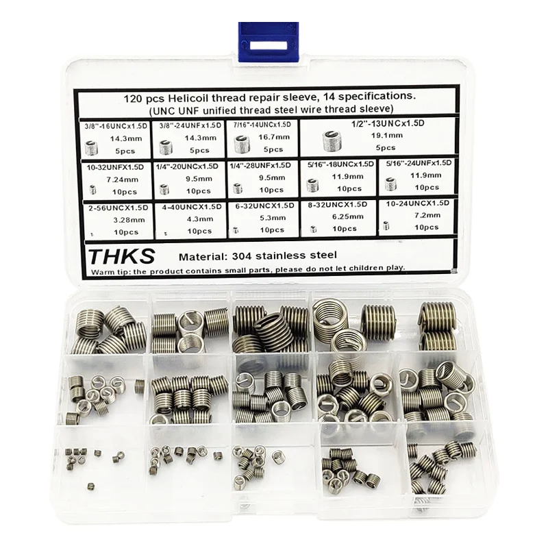 

120pcs Stripped Thread Rethread Helicoil Repair Insert Kit Set for High Voltage Switchgear Radiators