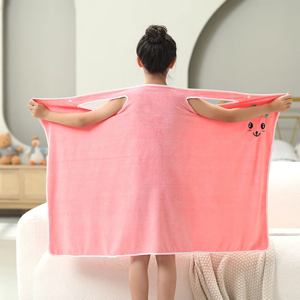 High Grade Children's Bath Towel Skirt Hair Band Suitable for Wear By Older Children In Bathrobes 3-15 Years Old Absorbent