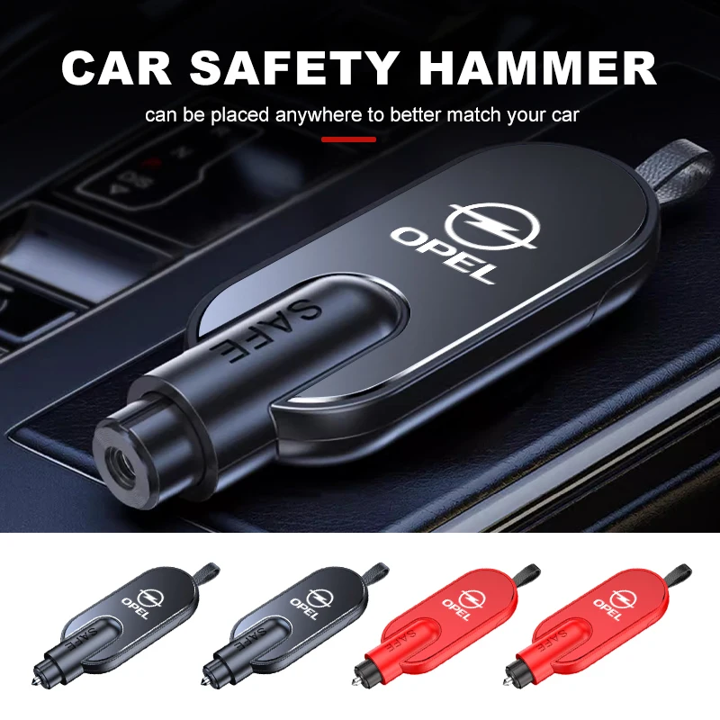 Martillo de seguridad para coche, rompeventanas de vidrio, herramienta de escape de emergencia para Opel Astra H G J Insignia Corsa Zafira Meriva Mokka