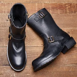 Retro Mens Chelsea Boots Luxury Genuine Leather Spring British Style Designer Handmade Quality Ankle Wedding Social Shoes Man