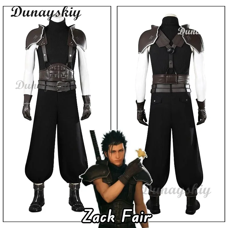

Zack Fair Final Fantasy VII 7 Crisis Core Zack Fair Cosplay Costume Adult Men Game Cos Clothes Suit Shoes Battle Halloween Party