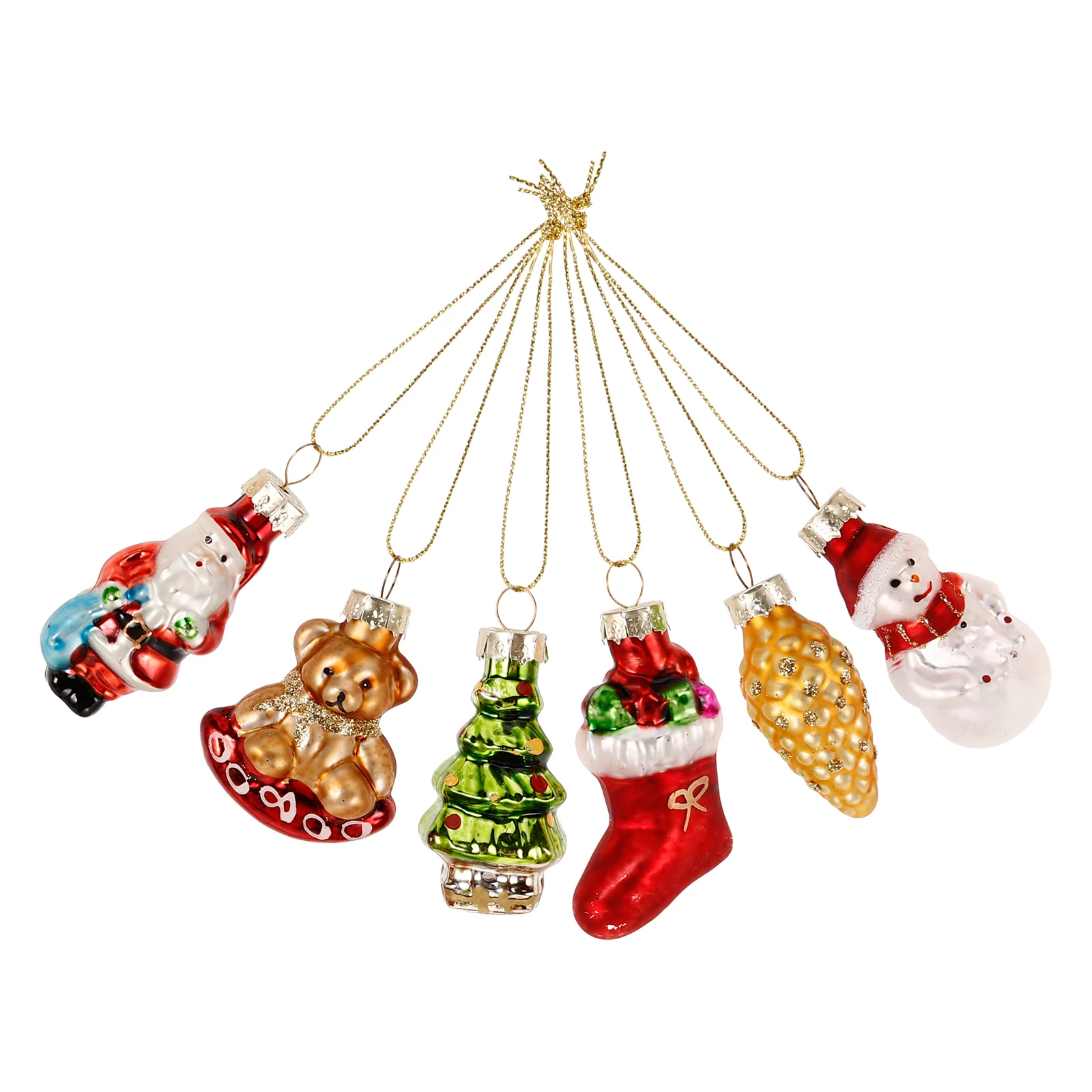 

6Pcs Christmas Tree Pendant Xmas Pendants Lovely Hanging Decor Small Compact Reusable Festival Decoration for Various Places
