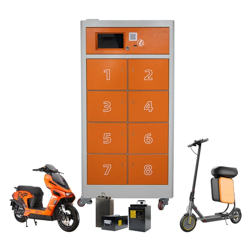 Battery Swapping Station Manufacturer Offers Cheap 8 Slot Fast-charging for Electric Motorcycle and Scooter Battery Swap Cabinet