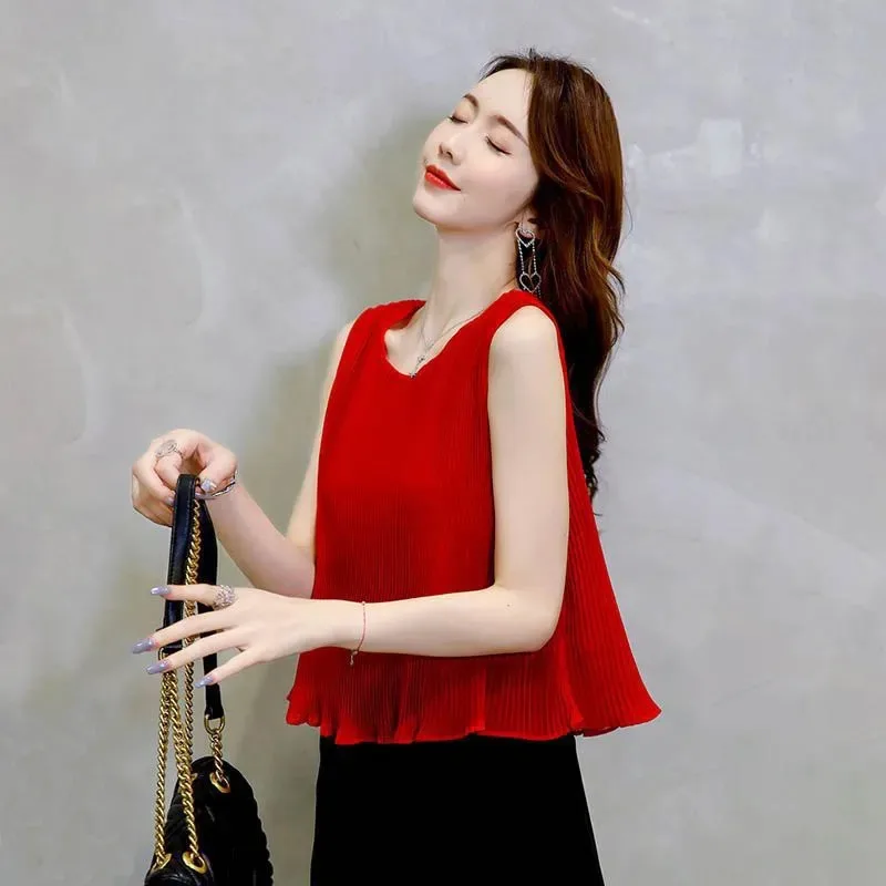 

Женский блестящий топ без рукавов из ребристой ткани, облегающий крой