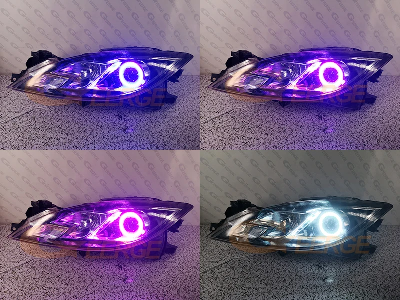 For Mazda 6 Mazda6 Atenza GH MK2 RF Remote Bluetooth-Compatible APP Multi-Color Ultra Bright RGB LED Angel Eyes Kit Halo Rings