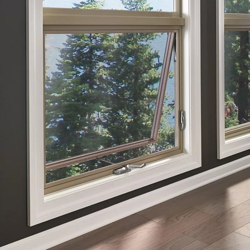 Modern Design Living Room Awning Window Rainproof Rustproof Aluminum Frame Glass Hinged Windows Affordable Price Glass Windows