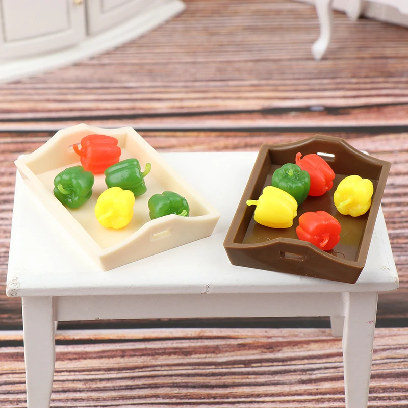 1/12 Dollhouse Fruit Food Tray Toys Dolls Houde Simulation Tray Model Dollhouse Mini Decorations Accessories