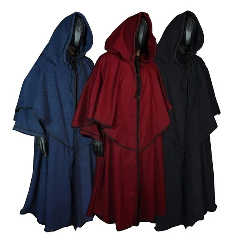 Monks Grim Reaper Witch Wizard Cosplay Anime Halloween Costume For Women Steampunk Medieval Dress Renaissance Robe Clothes C MN9