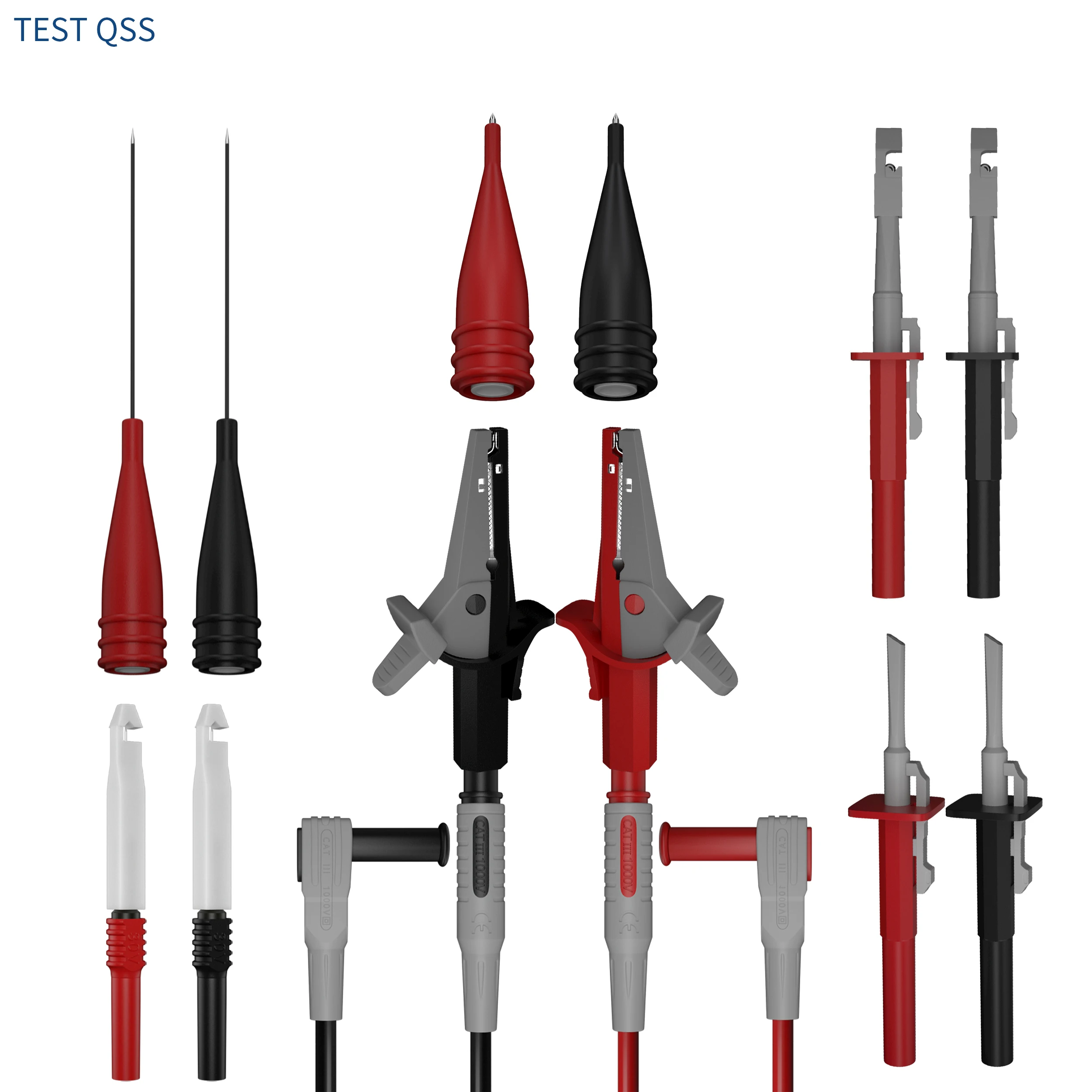 QSS Multimeter Test Leads Kit with Test Probes Set with Alligator Clips Puncture Wire-Piercing Probe