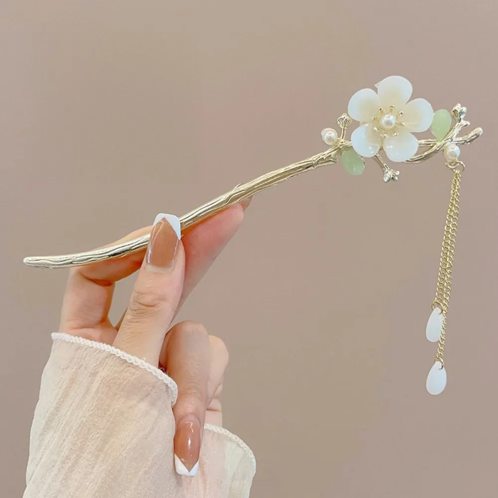 1/6pcs Elegant Chinese Style Tassel Hair Stick Traditional Floral Design Hairstyle Accessory Women Jewelry Hair pin Hairneedle view 4