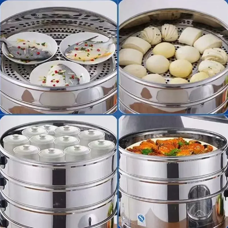 Commercial electric steamer multifunctional high-capacity electric steamer thickened stainless steel three-layer