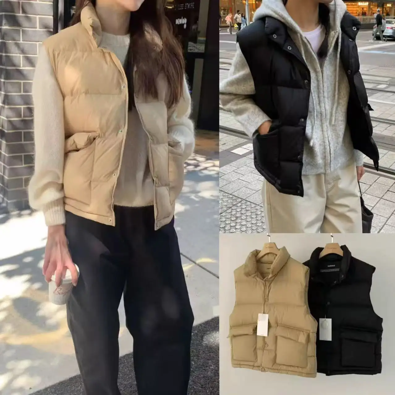 الدفء خفيفة الوزن Du down سترة Jaet الوقوف الياقة زر واحد Brunch الأبيض Du ريشة سترة معطف الكورية Sle المرأة... #1