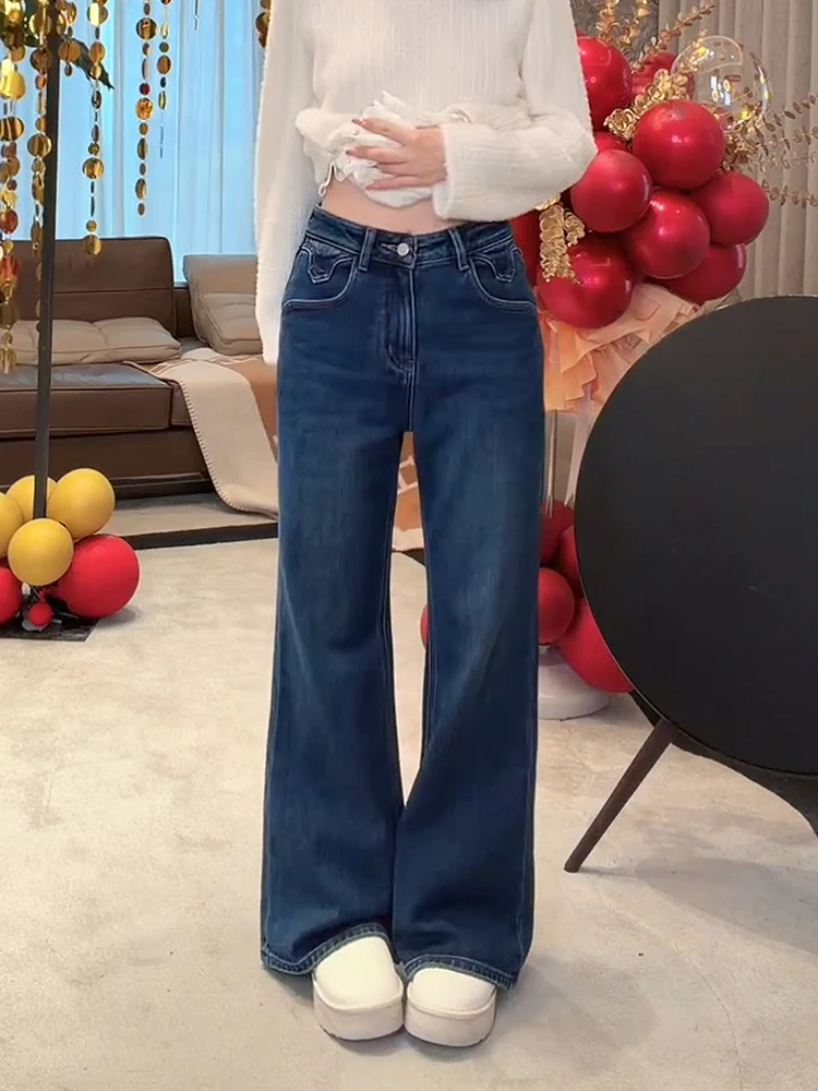 

High Waist Fce Lined Flared Jeans Women's Warm Waed Denim Pants ME Love Arc Design Commute Sle Spring Collection